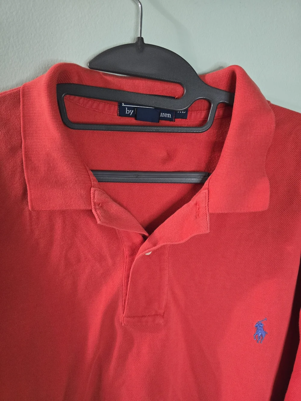 Polo by Ralph Lauren Men's Coral Short Sleeve Polo with Blue Pony Size XL